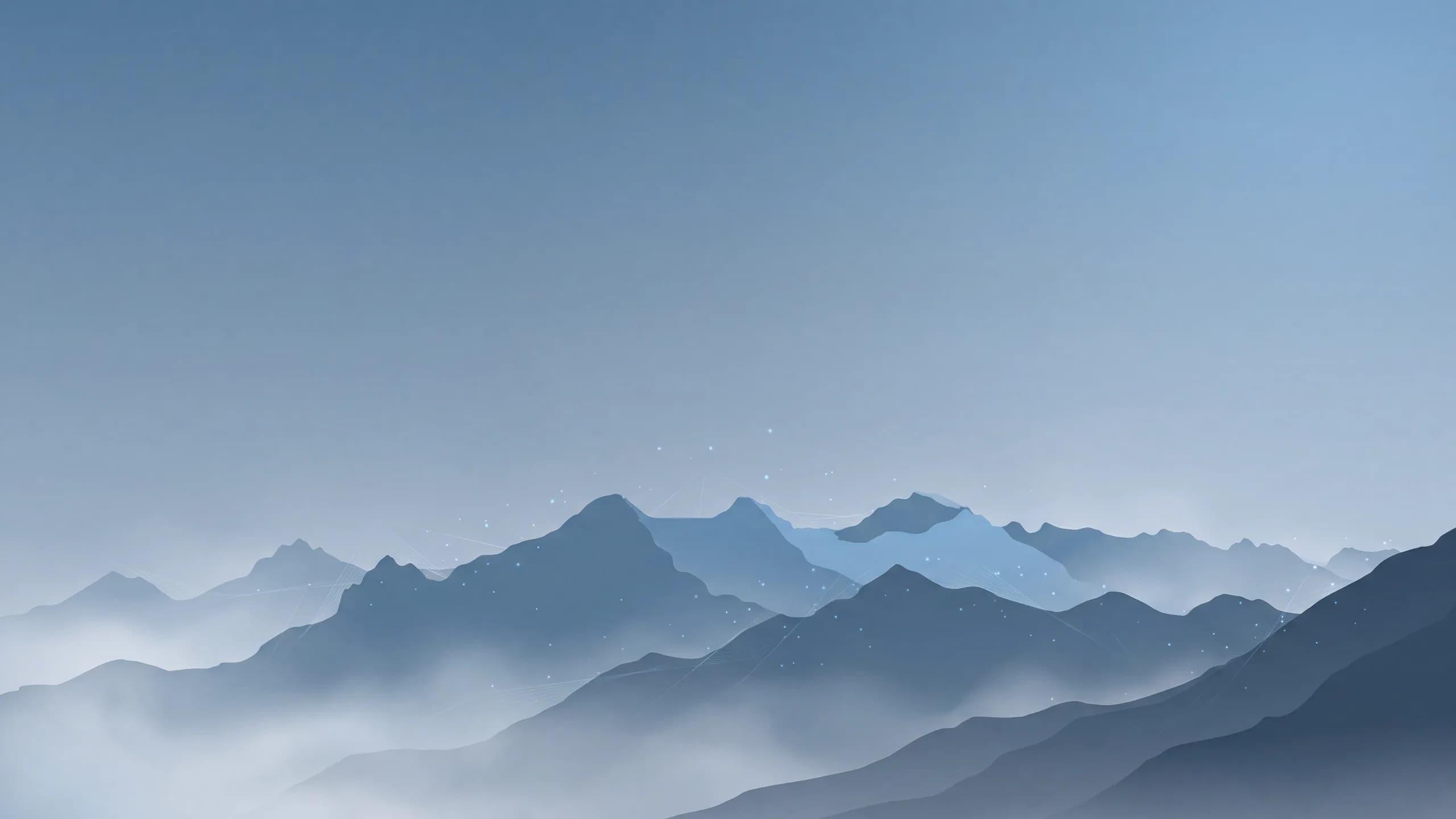 Abstract Swiss mountain silhouette in decivo brand colors — MVP development for Switzerland