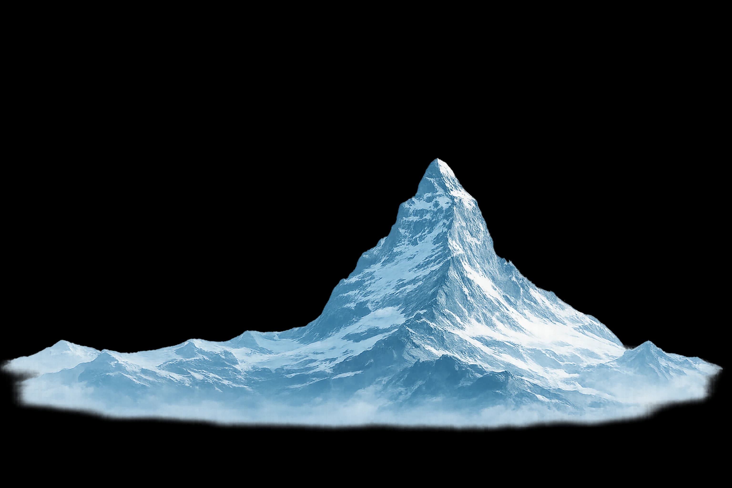 Abstrakte Schweizer Bergsilhouette in decivo-Markenfarben — MVP-Entwicklung für die Schweiz